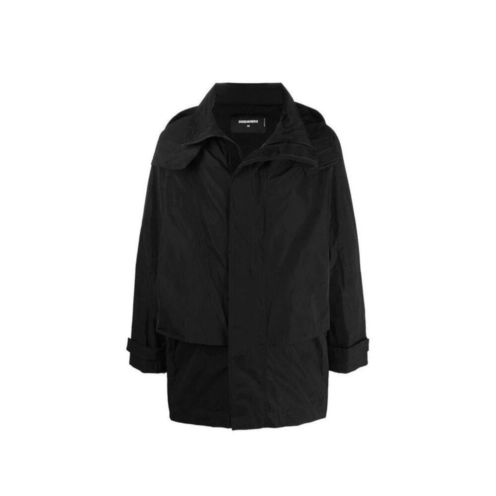 Dsquared² Nylon Shell Jacket with Lightweight Design Men Black Jackets